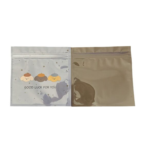 Maillard color cartoon bag cute puppy jewelry packaging bag snack candy sealed bag hairpin ziplock bag