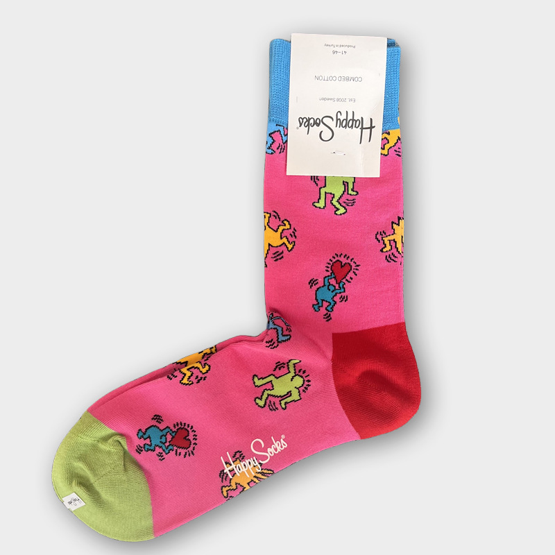 ハッピーソックス メンズソックス ミドル丈 コーマ綿 吸汗消臭 通気性 スウェーデン製 おしゃれ カラフル 薄手