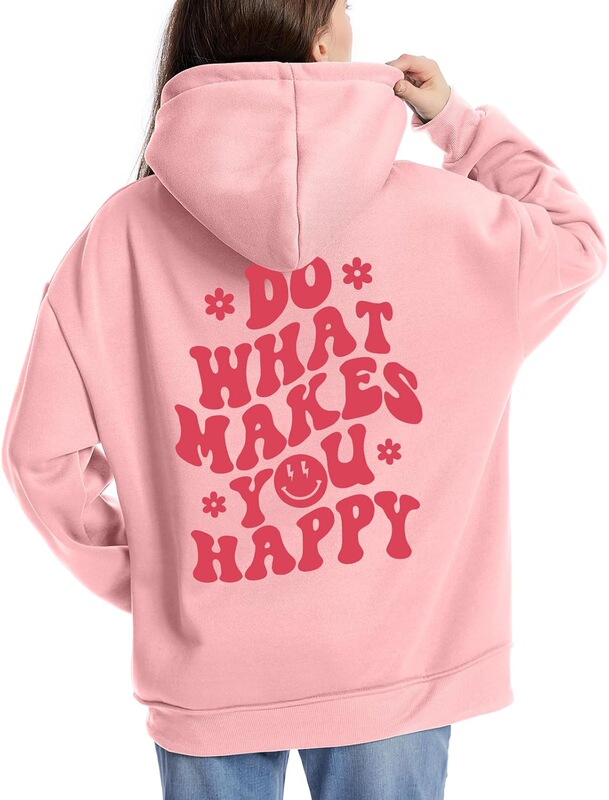 Tuislay Women's Cute Pattern Oversized Hoodie Sweatshirt Suitable for Teenage Aesthetic Y2k College Style