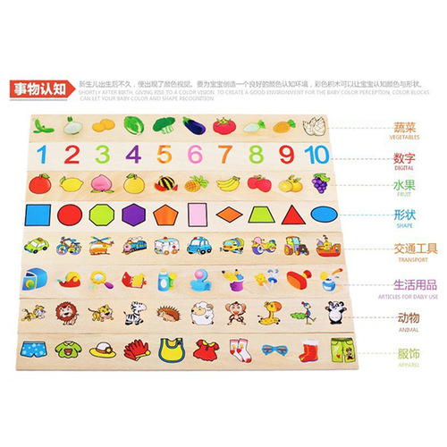 Montessori early education teaching aids, children's knowledge classification box, learning mathematical shape distribution pairs, baby educational toys