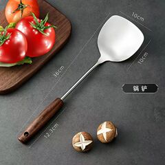 家庭用キッチン調理用ステンレス鋼スパチュラ厚みのある木製ハンドルスパチュラキッチン調理用スパチュラマッチング器具