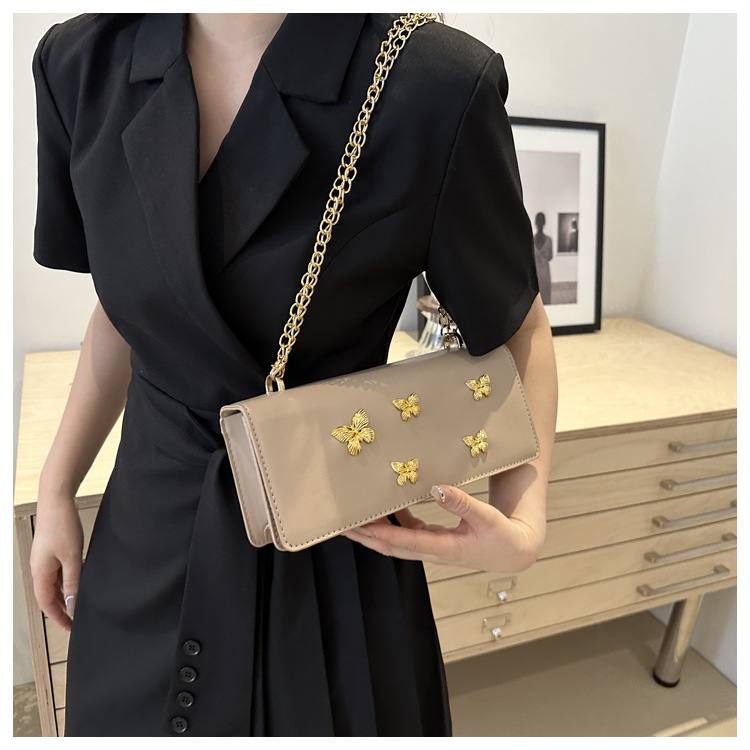Trendy fashionable butterfly chain small square niche and beautiful French stick shoulder crossbody bag, women's bag_voghion.com