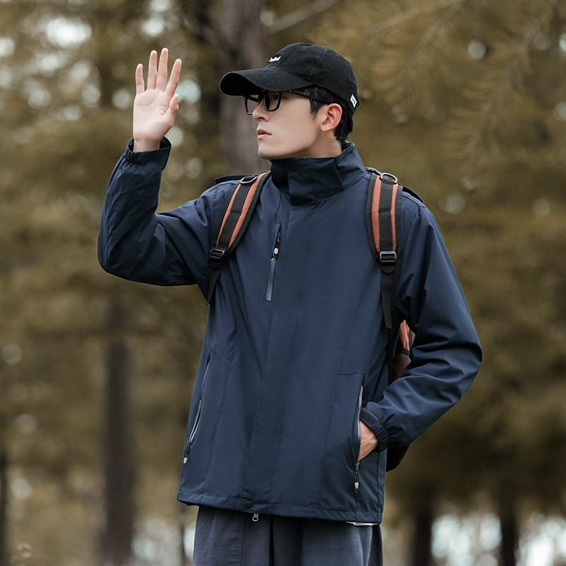 Chaqueta de dos piezas desmontable tres en uno transfronteriza para hombres y mujeres al aire libre impermeable a prueba de viento chaqueta de pareja con forro polar