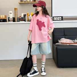 童装女童短袖t恤夏装2026新款儿童夏款中大童女孩百搭上衣夏季潮t