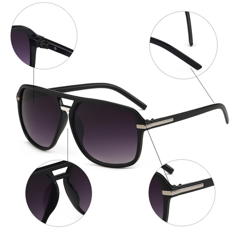 961 Glasses Sunglasses Retro European and American Large Square Frame Sunglasses Unisex Double Bridge Sunglasses