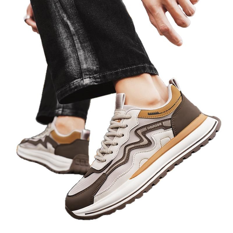 Zapatos de hombre Forrest Gump de estilo explosivo en vivo 2025 Four Seasons Trend Zapatos casuales de moda transpirables de malla de suela gruesa Calzado deportivo de todo fósforo