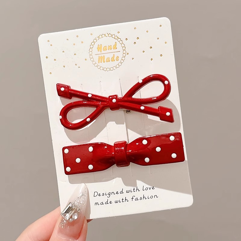 Anchor Red Wave Point Bow Hairpin Hermoso Side Clips Peel Broken Clips Facial Cleaning Clips