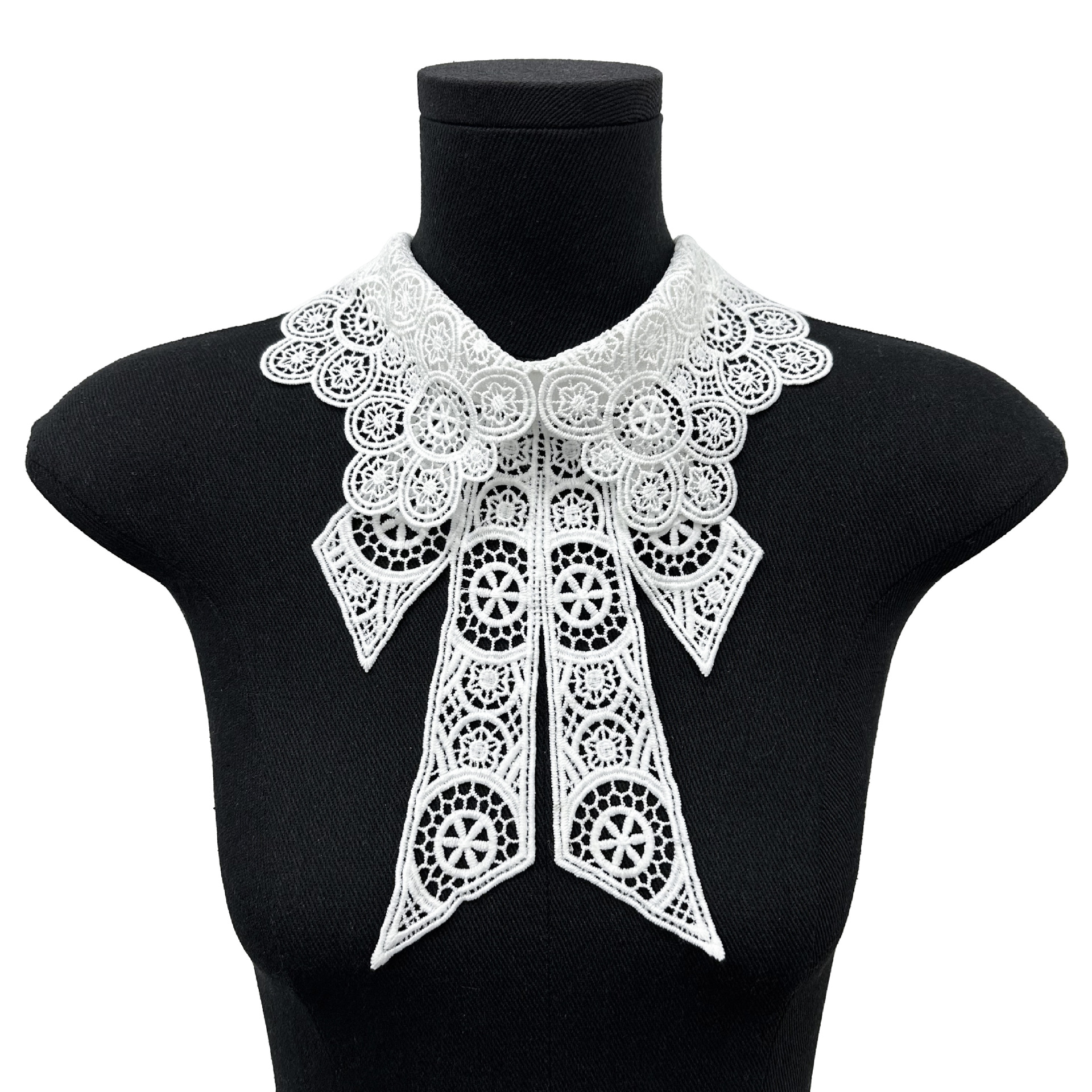 China viento bordado encaje falso collar estilo universitario corbata de mariposa decoración de verano casual camisa versátil collar adornos