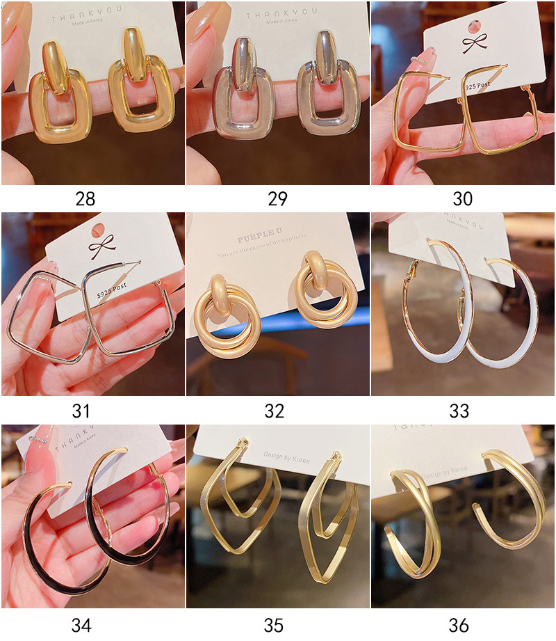 1 Pair Fashion Geometric Alloy Plating Rhinestones Womenu0027S Earrings