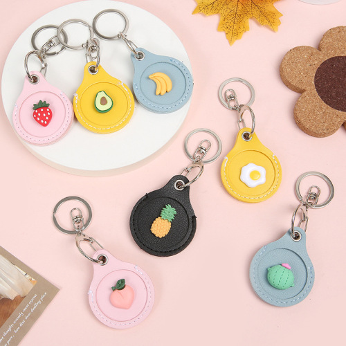 Cartoon drop-shaped access control card holder Creative mini community elevator card buckle sensor AirTag protective cover