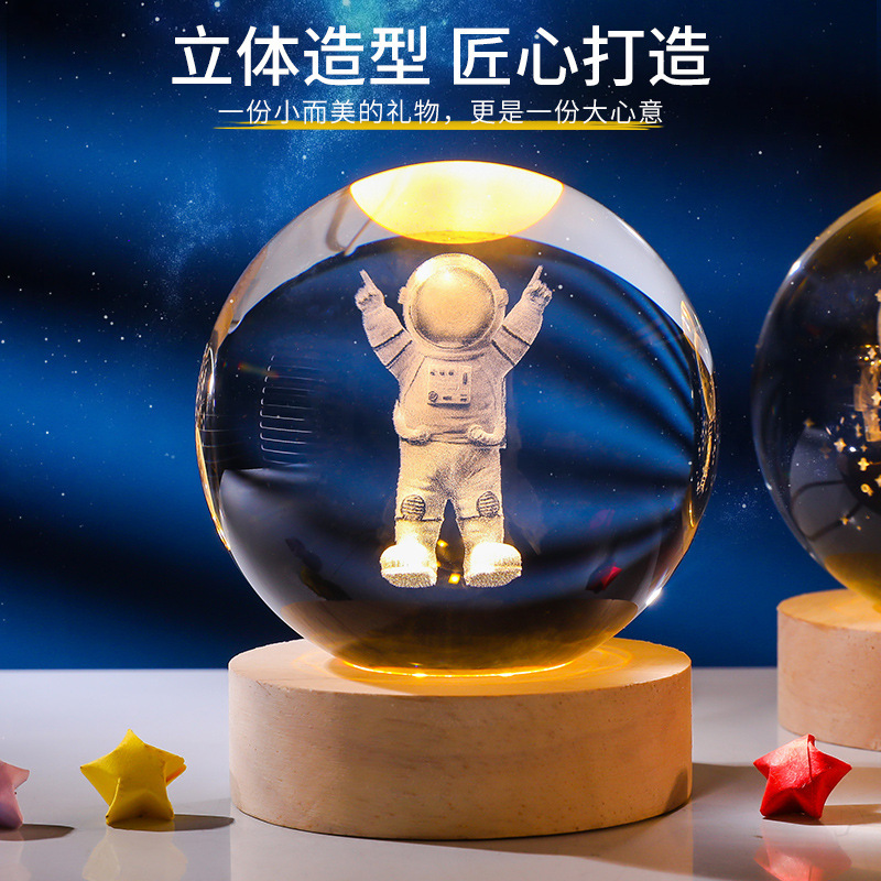 跨境水晶球小夜灯桌面摆件外贸热款小商品创意床头灯万圣节礼物|undefined