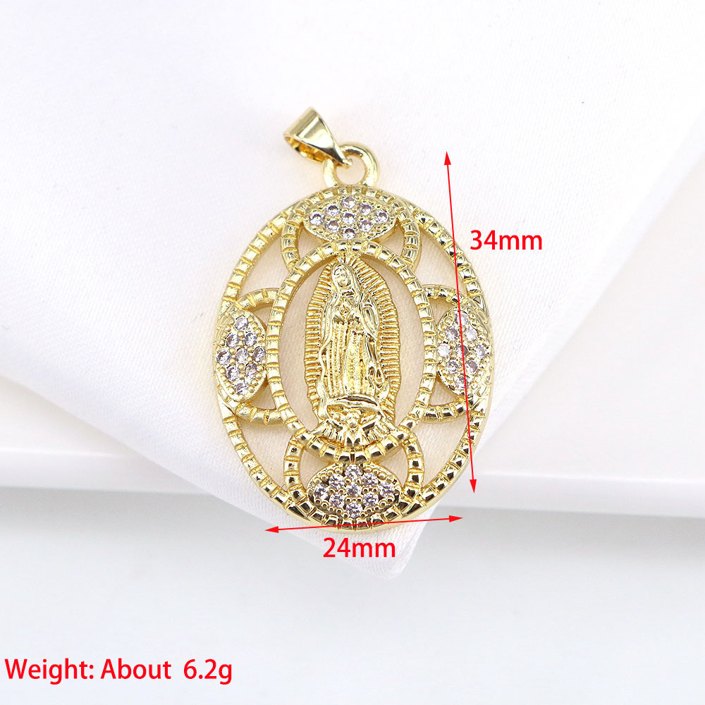 European And American New Copper Jewelry Virgin Mary Pendant Necklace display picture 6