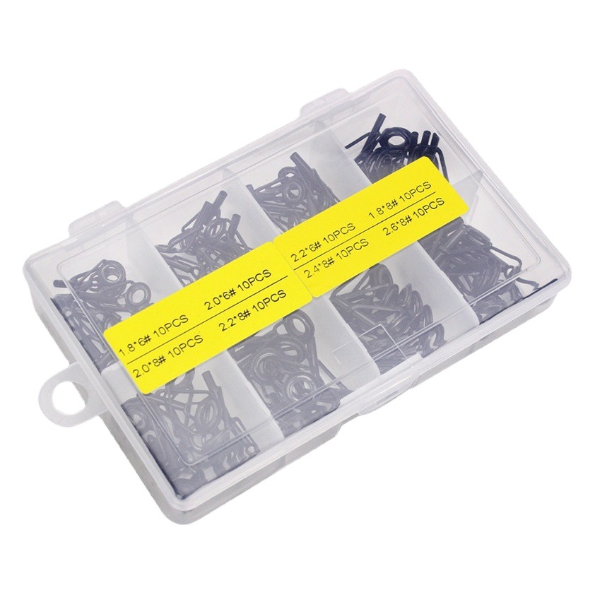 Weihe anillo superior guía frontal ojo traje 80 unids/en caja de cerámica de acero de alto carbono material Luya Polo accesorios transfronterizo de comercio electrónico