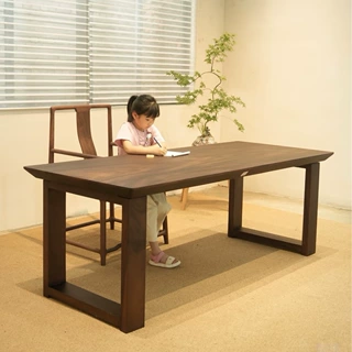 定制胡桃木实木茶桌组合家具原木餐桌桌子客厅茶几家用茶台大板
