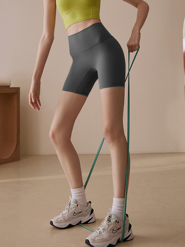 Nude Feeling Yoga Pants for Women, Summer Thin Model Abdominal Toning Hip Lifting Three-Quarter Sports Shorts for Cycling Running Fitness