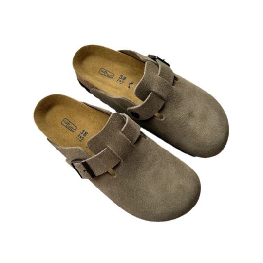 Sangpo Birkken Shoes Women's Cork Spring and Autumn Sandals Wrapped Top Genuine Leather Platform Outer Wear Lazy Shoes Pure Original Birkken Half Slippers