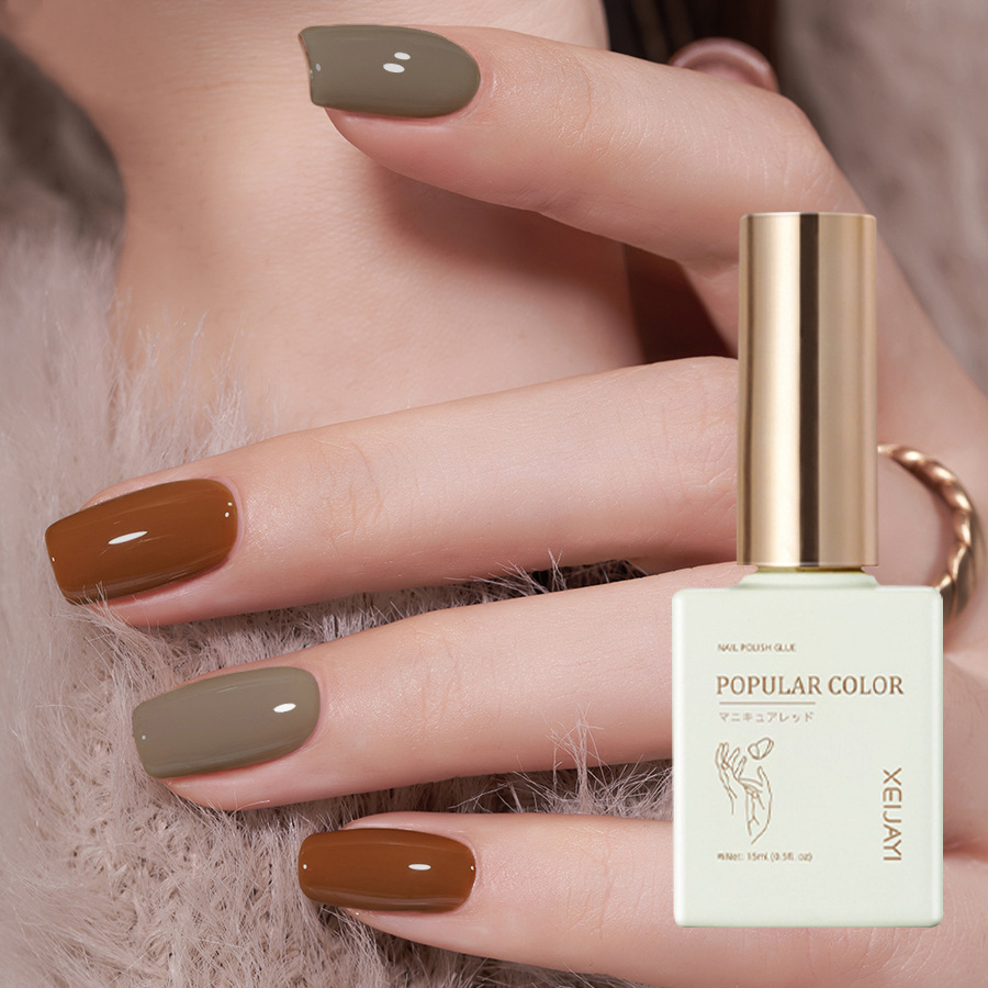 New white nail polish glue solid color gray green nail polish shop special long-lasting firm Nail Polish glue suit