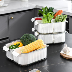 Grid Drain Basket Refrigerator Storage Box Fresh Preservation Prep Layer Drain Home Multifunctional