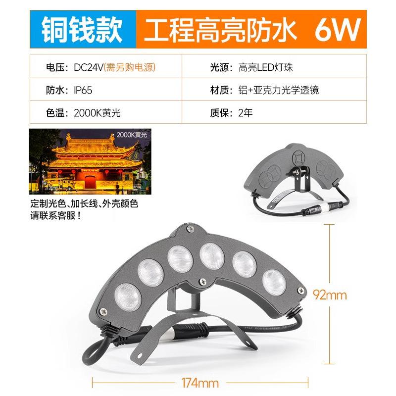 특가 할인 - 6W - 금빛 황금색 (DC24V) 동전 디자인