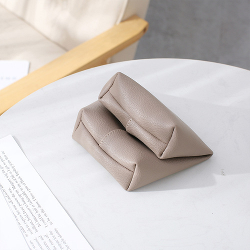 Wholesale creative leather tissue box Nordic style home living room light luxury tissue box bedroom high-end paper tissue box