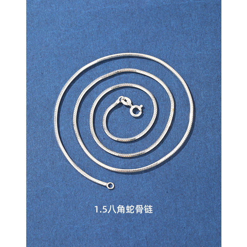 Collar de cadena de hueso de serpiente personalizado 925 joyería de plata esterlina procesamiento colgante de cadena de clavícula para dibujar una muestra de plata hecha a medida