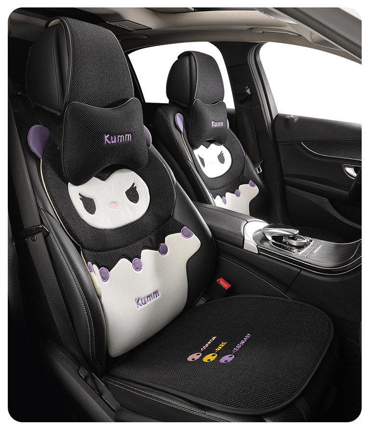 2025 New Kuromi Linen Car Seat Cushion Four-Piece Set