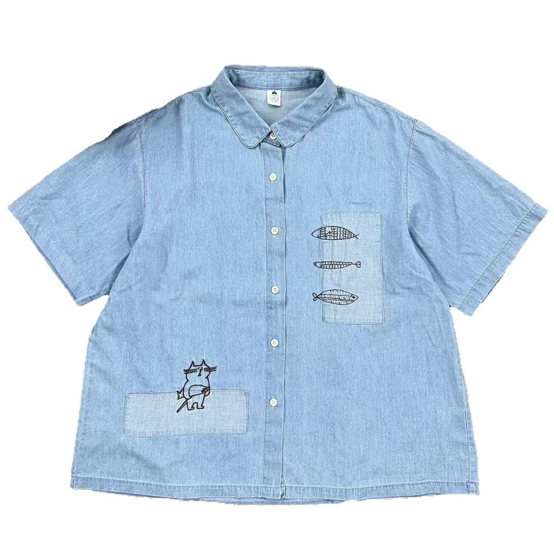 Summer Japanese design retro shirt for leisure