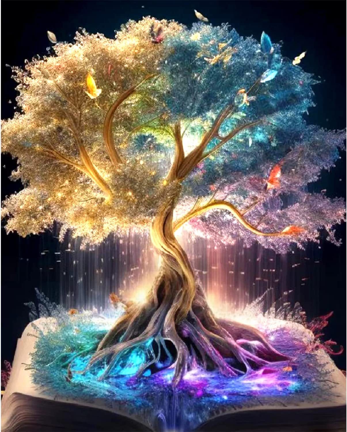 Venta caliente 5d diamante pintura diamante completo DIY diamante redondo vida árbol diamante bordado colgante pintura diamante pegatinas sala de estar pintura decorativa