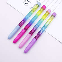 创意流沙圆珠笔亮片入油魔法棒顺滑便携多色精致水晶中性笔高颜值