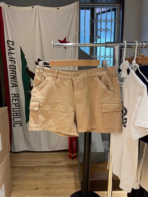 BM style American retro high waist bm work shorts women's multi-pocket straight pants sports casual pants BM style American retro high waist bm work shorts women's multi-pocket straight pants sports casual pants
