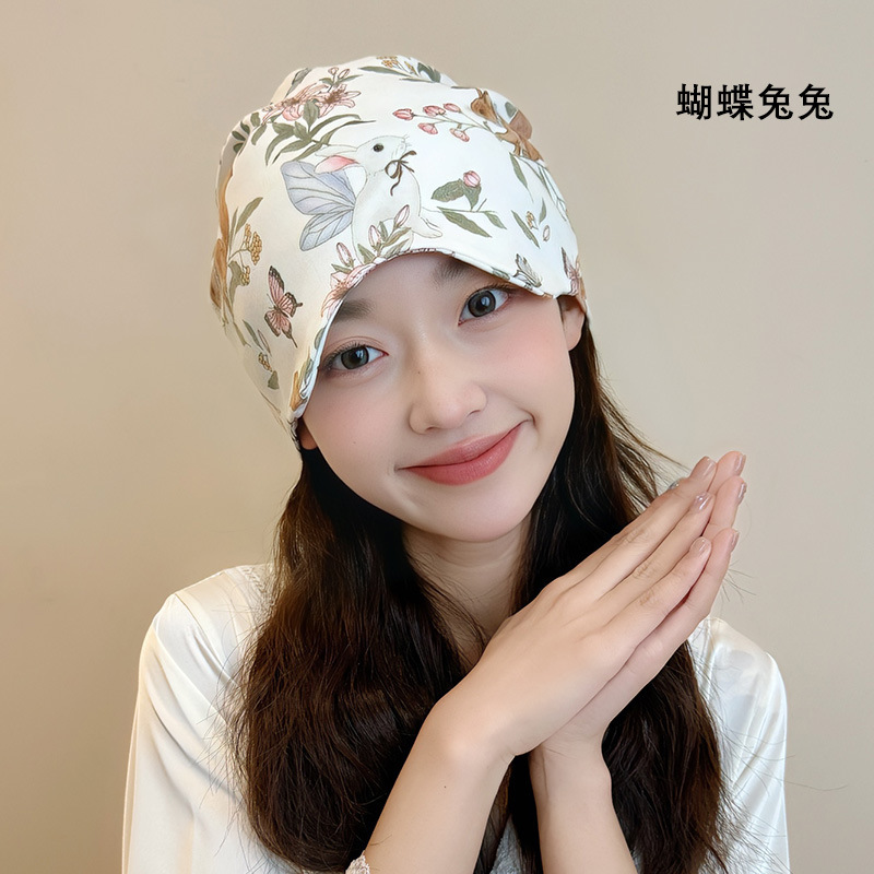 Jingqi 産後帽子夏薄い純綿マタニティ帽子防風額保護産後大きな頭囲産後帽子ターバンヘッドバンド|undefined