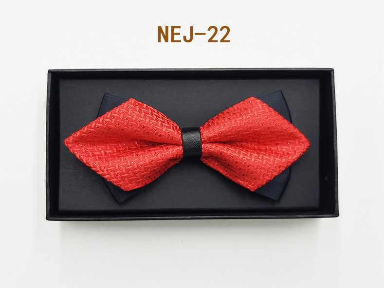 Pajarita negra de color sólido para hombre Boda británica Boda novio padrino traje camisa arco caja de regalo embalaje