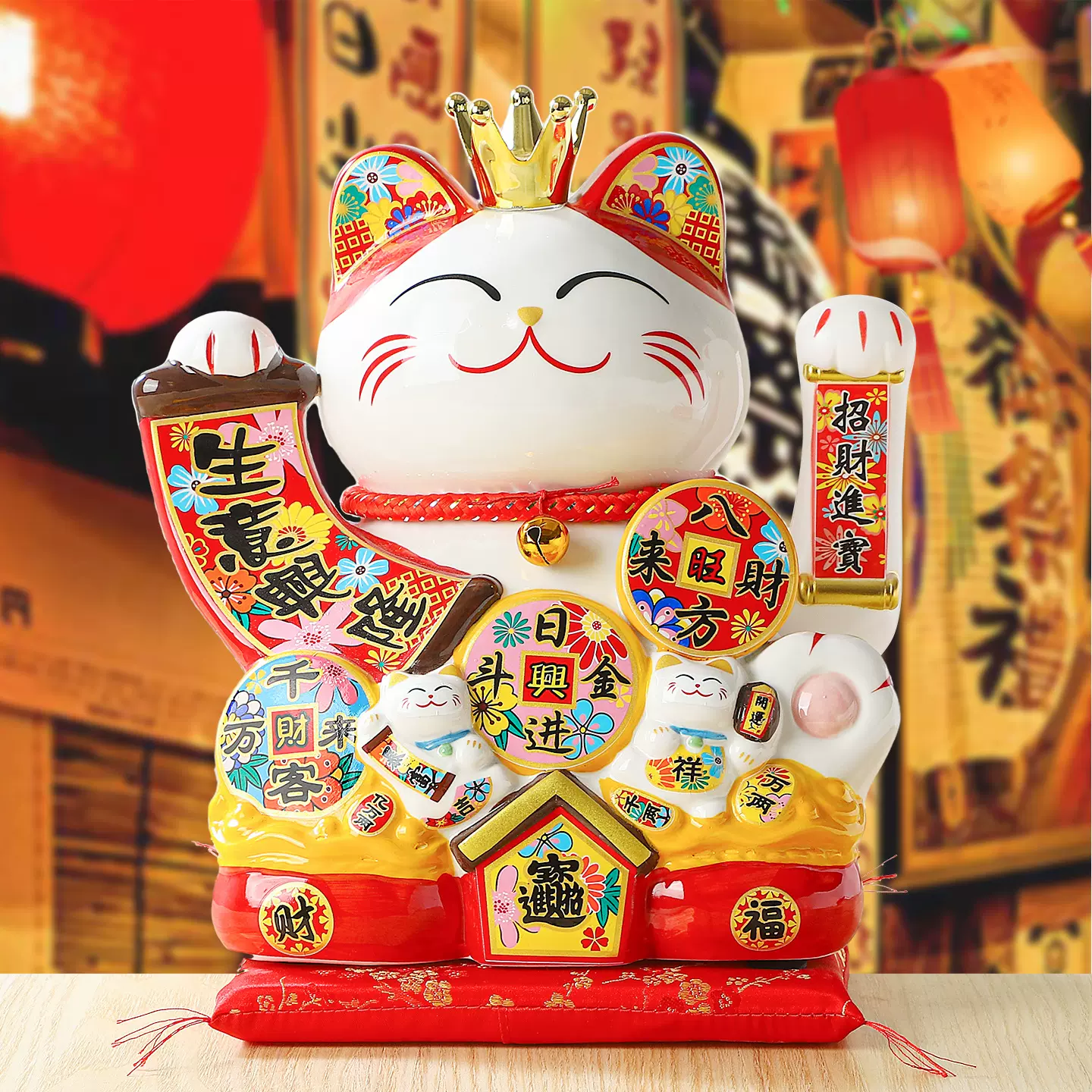 招财猫大号摇手摆件发财猫店铺家居装饰开业乔迁开运摇手发财猫