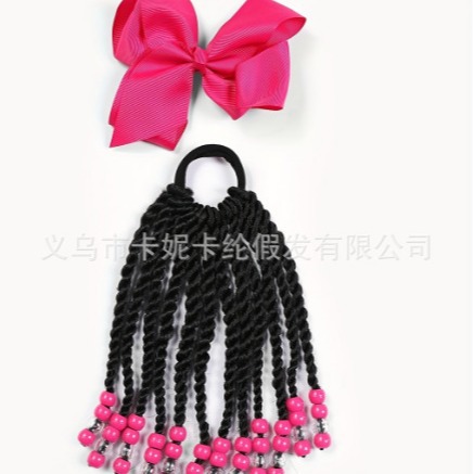 2024 nuevos niños africanos venden cuentas de trenza sucia cola de caballo de 14 pulgadas peluca de pelo NEWLOOK.