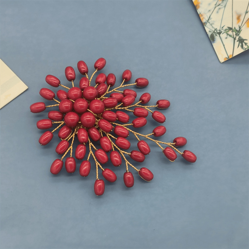 새해 새 레드 펄 브로치 모조 펄 쉘 코세이지 인기 쥬얼리 의류 올 매치 액세서리 핀