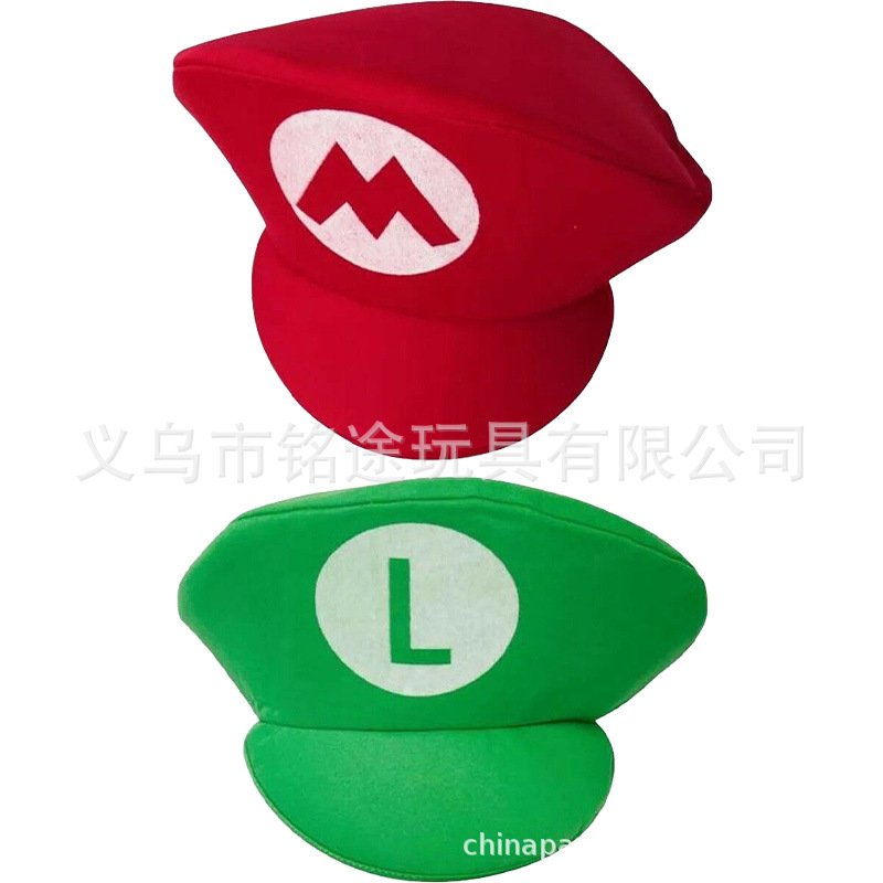 Caracteres de Mario sombrero Super Mary accesorios guantes de decoración anime espectáculo escenario vestuario sombrero de béisbol