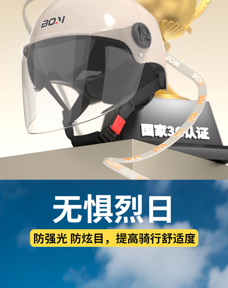 New National Standard Certified Double-Mirror Electric Motorcycle Helmet for Women and Men Battery Car Half Helmet Summer Sun Protection Safety Helmet