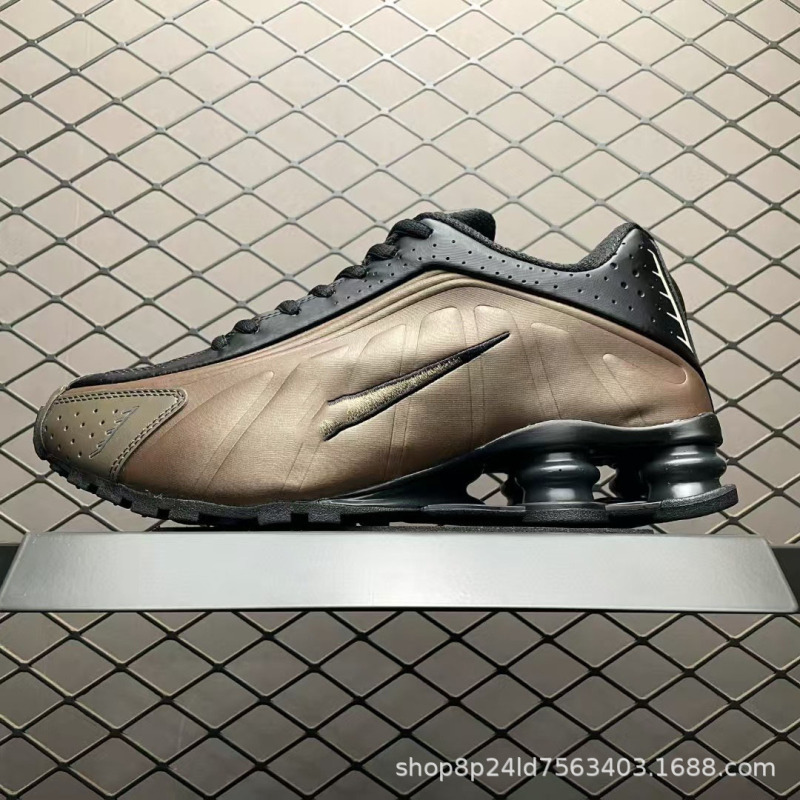 莆田貿易 Shox R4 ガスカラムスプリングランニングシューズ弾頭ヴィンスカートスポーツシューズレトロお父さん靴|undefined