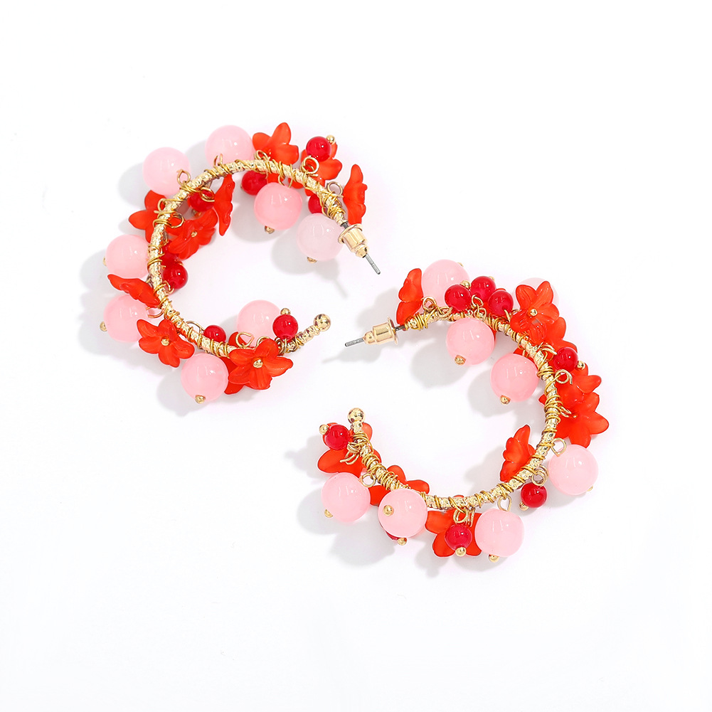 Pendientes De Cristal Con Incrustaciones De Flores Coreanas display picture 10