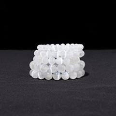 Natural Moroccan gypsum stone bracelet cat's eye benefits nitrite beaded necklace translucent cat's eye stone single loop wholesale