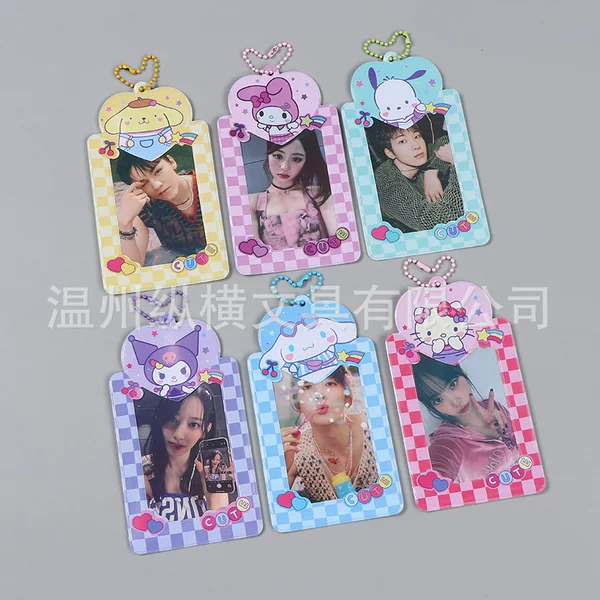 Wholesale pvc card set Sanrio three-inch small card set student meal card bus card certificate protection set pendant