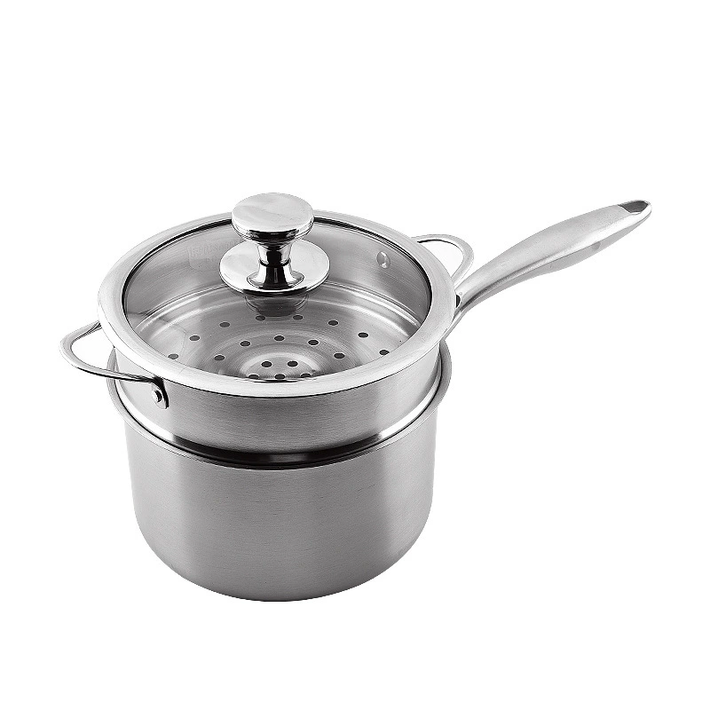 304 нержавеющая сталь молочный cooker корейский стиль ресускоп одноличная ручка маленький молочный котел домашний маленький котел электроплита двойное использование один слой маленькая пароварка