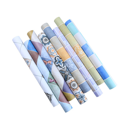 Cross-border manufacturers wholesale bathroom waterproof wall stickers bathroom moisture-proof self-adhesive wallpaper wallpaper toilet renovation floor stickers