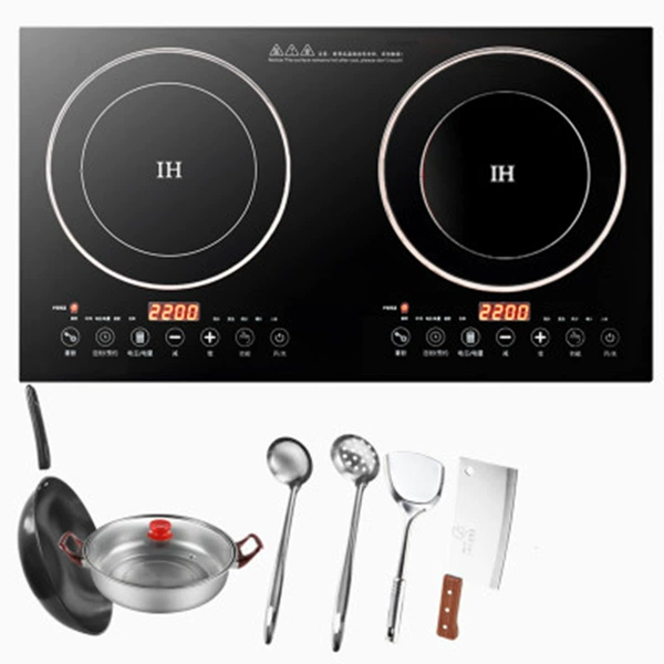 Double -headed induction cooker+6 -piece cooker