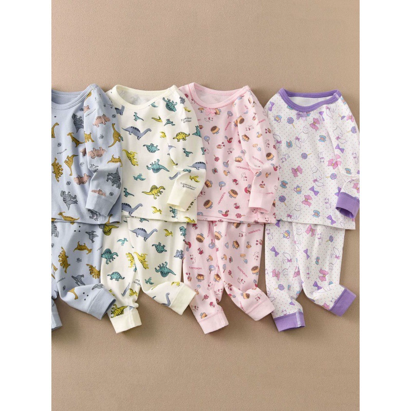 Songyou West Matsuya Экспорт набор домашней одежды для детей мальчиков и девочек с принтом пижамы с длинными рукавами