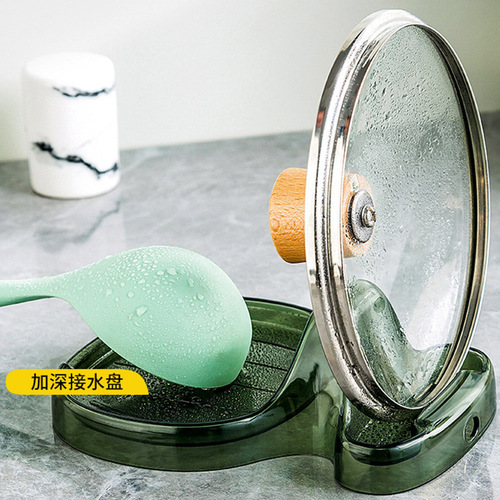 Wholesale non-slip pot lid storage rack transparent household high temperature resistant kitchen multi-functional storage rack countertop spoon temporary storage
