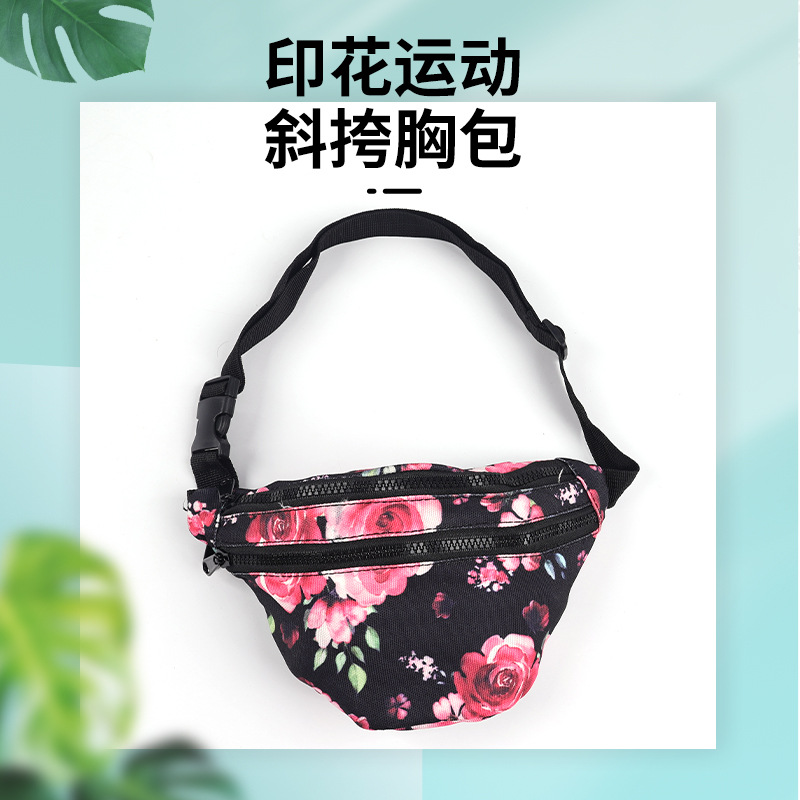 跨境新款腰包印花复古时尚多功能超市收银包骑行斜挎帆布包批发