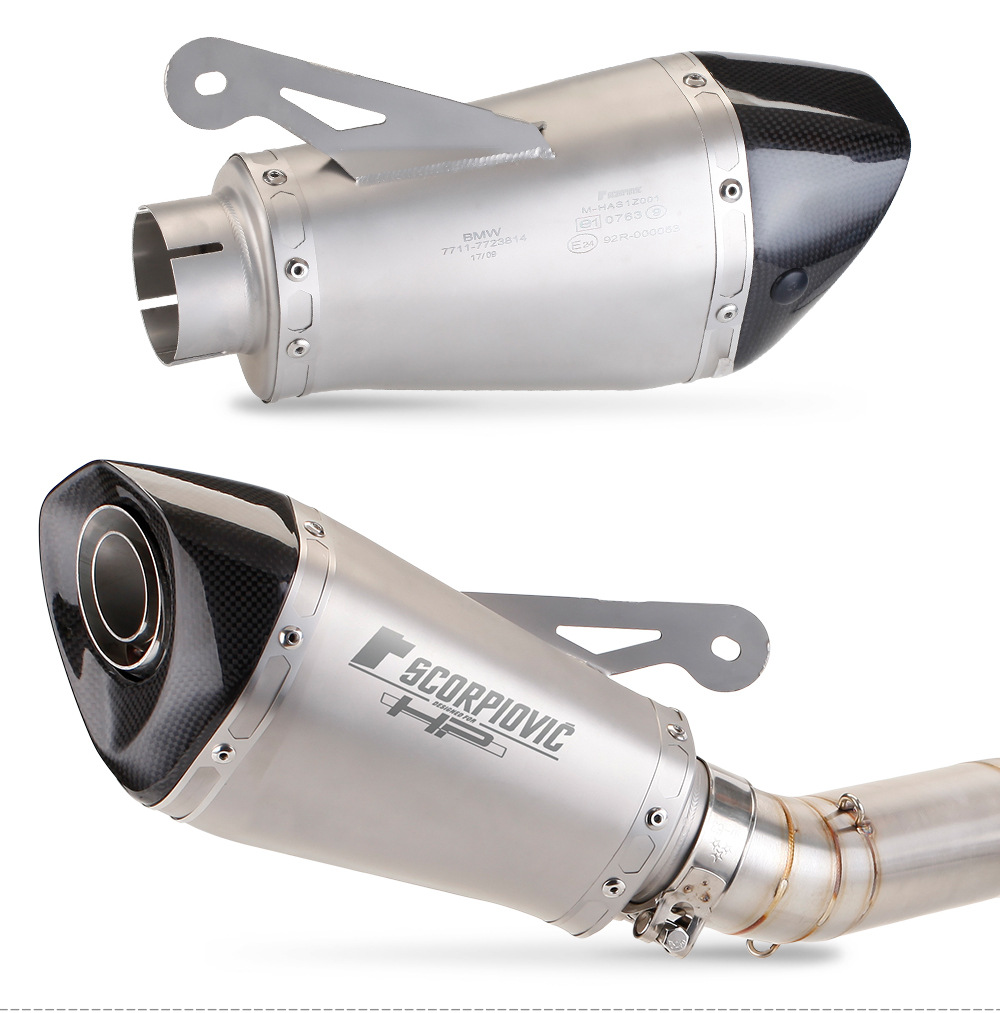 Suitable for S1000RR titanium alloy Middle 10-14 years S1000R to back pressure drum exhaust modification 14-16 years