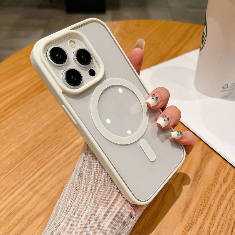 iPhone16Eマカロン肌触りチタンオリジナルカラー磁気吸着5携帯電話ケース、Apple 17PROMAXアクリルケースに最適|undefined