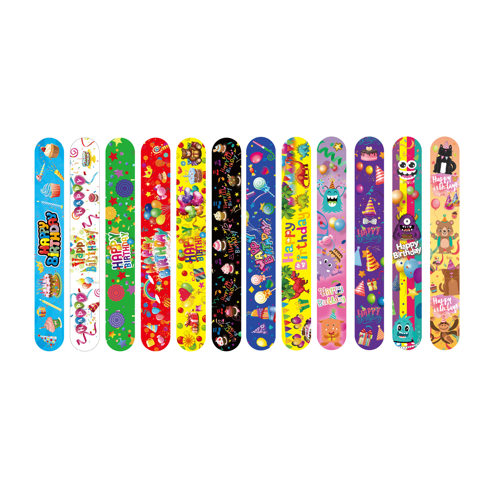 Cantidad de dibujos animados transfronterizos tema de fiesta de cumpleaños PVC anillo de cumpleaños pulsera de anillo de palpitación encantadora diversión infantil